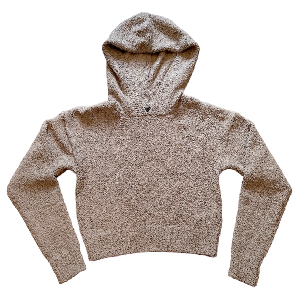 NWOT Cropped fuzzy hoodie size XS